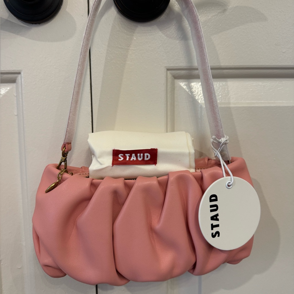 Staud Bean Purse 100% Leather - Grapefruit Pink Nwt